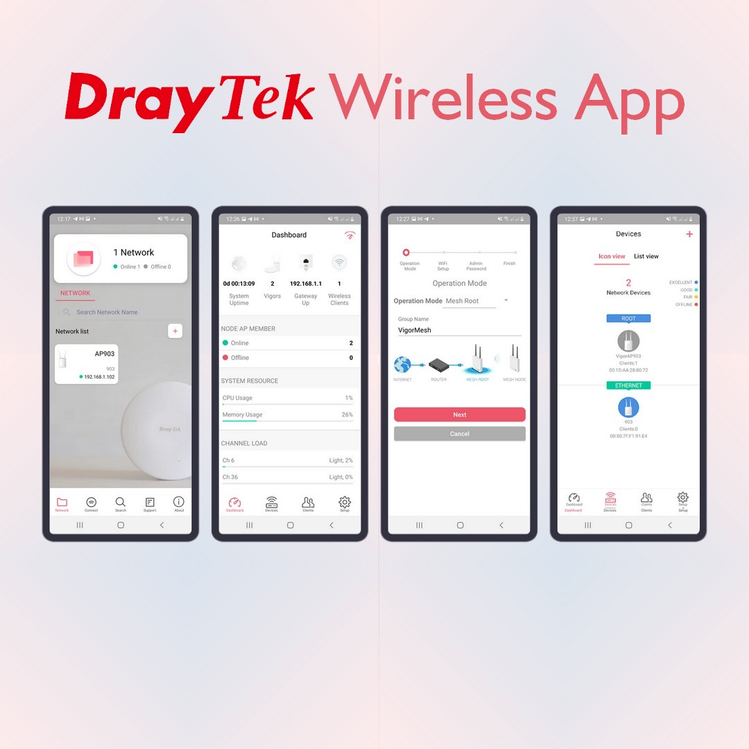 Мобільні застосунки DrayTek