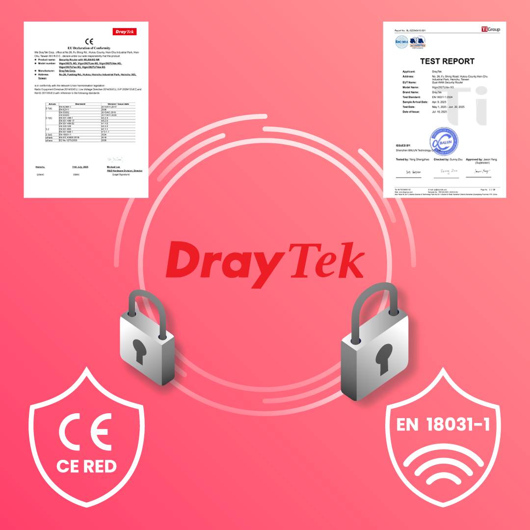 Компанія DrayTek реалізує у своїй продукції підтримку стандарту EN 18031